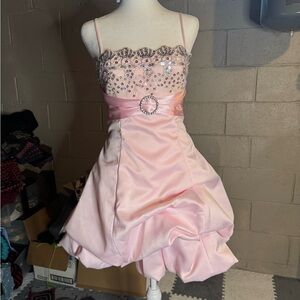 Masquerade Pink Babydoll Dress with Embellished Bodice